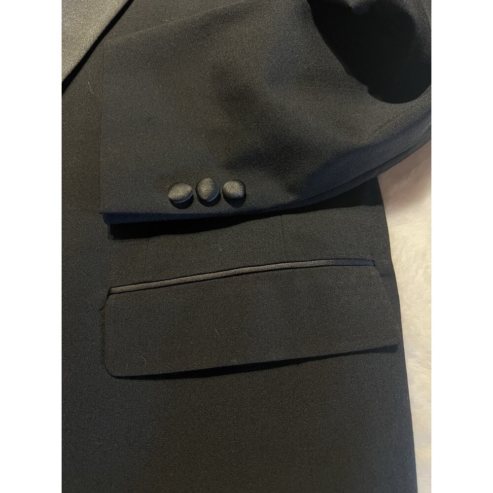 Vintage Cricketeer Tuxedo 38-40R 35x28 Solid Black 1 Button Wool Tux - Picture 10 of 16